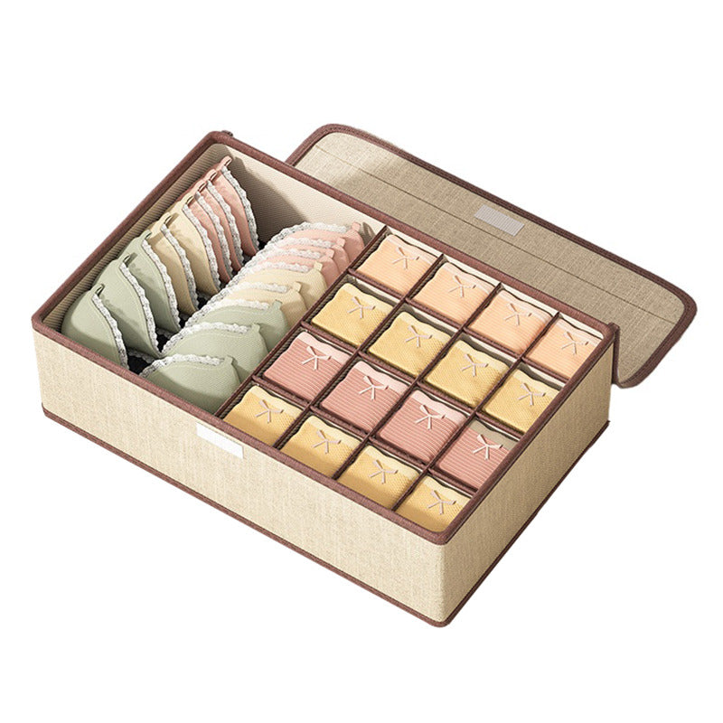 JJTZ 44 x 29 x 12.5cm 3-in-1 Drawer Style 17 Grids Storage Box with Lid for Underwear and Socks JJTZ 44 x 29 x 12.5cm 3-in-1 Drawer Style 17 Grids Storage Box with Lid for Underwear and Socks